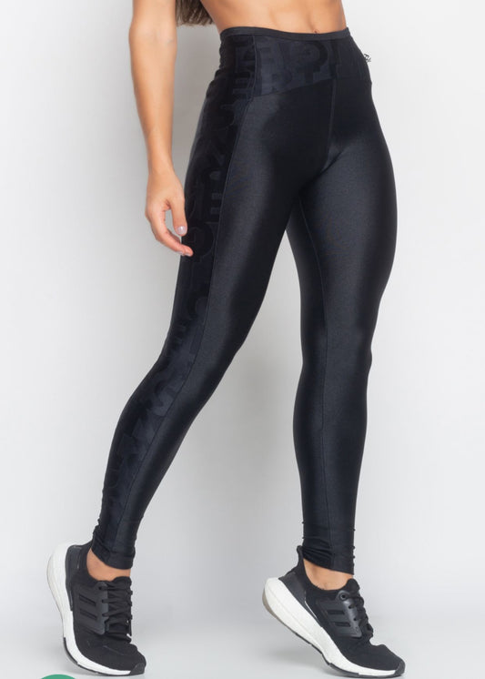 Black Legging Pants With Glitter and Flip Texture