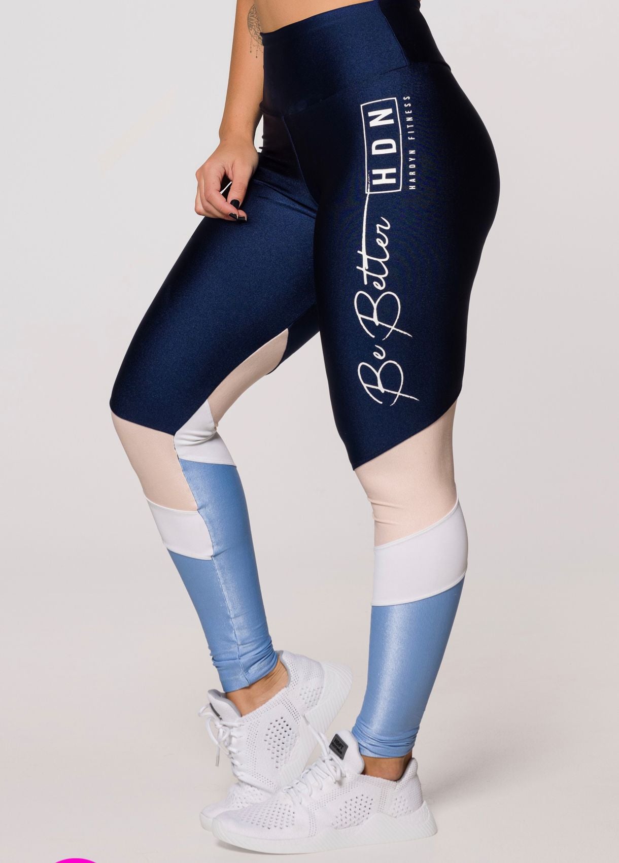 Be Better fitness top and leggings set in marine polyamide with cutouts